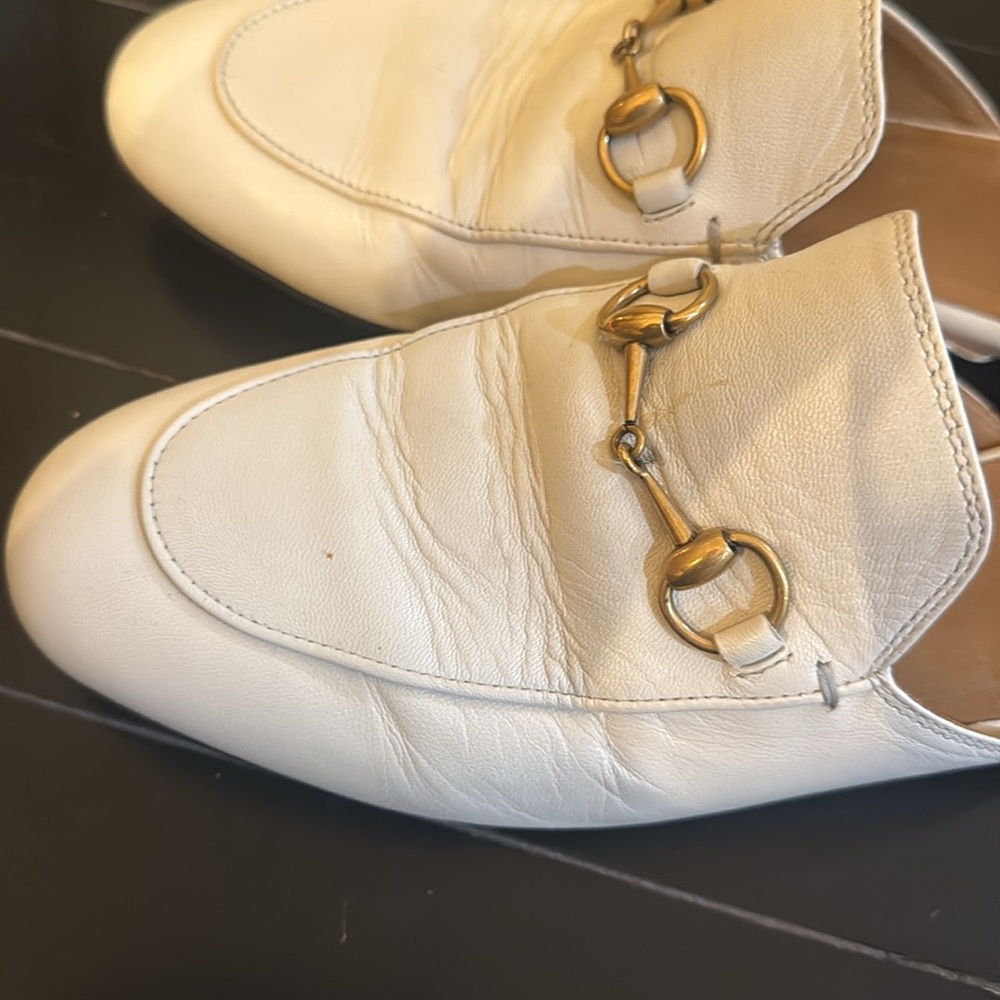 Gucci Princetown mules- white and gold - Picture 9 of 9